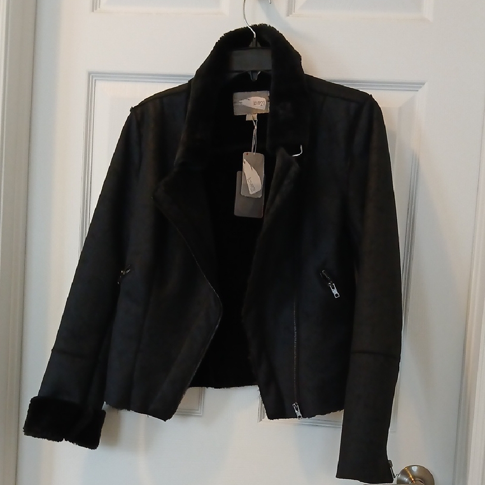 Forever 21 Black Faux Leather Jacket NWT